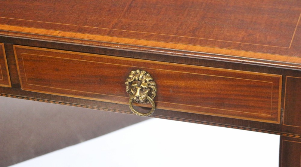 George 111 Mahogany Inlaid 2 Drawer Side Table View VI