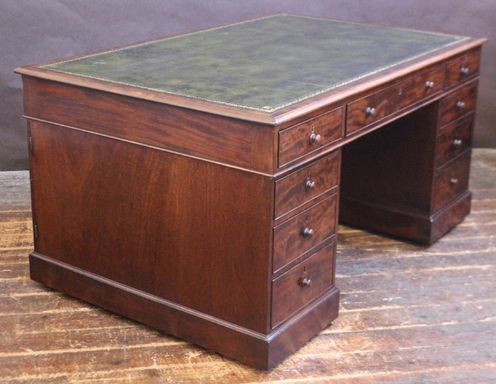 Early Victorian Mahogany 3 Part Partners Desk View II