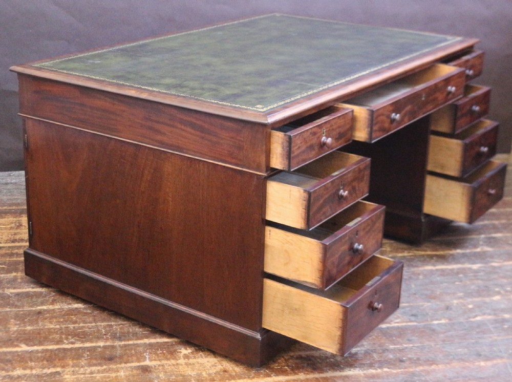 Early Victorian Mahogany 3 Part Partners Desk View III