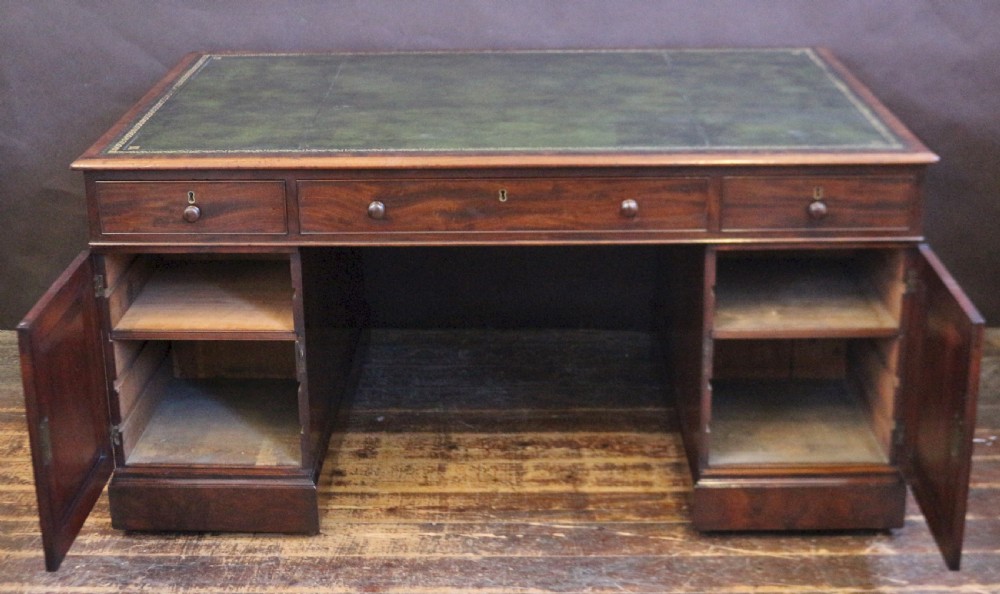 Early Victorian Mahogany 3 Part Partners Desk View V