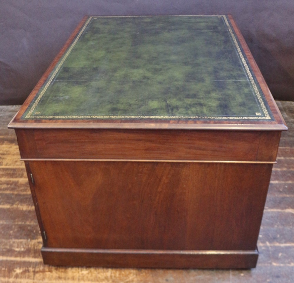 Early Victorian Mahogany 3 Part Partners Desk View VI