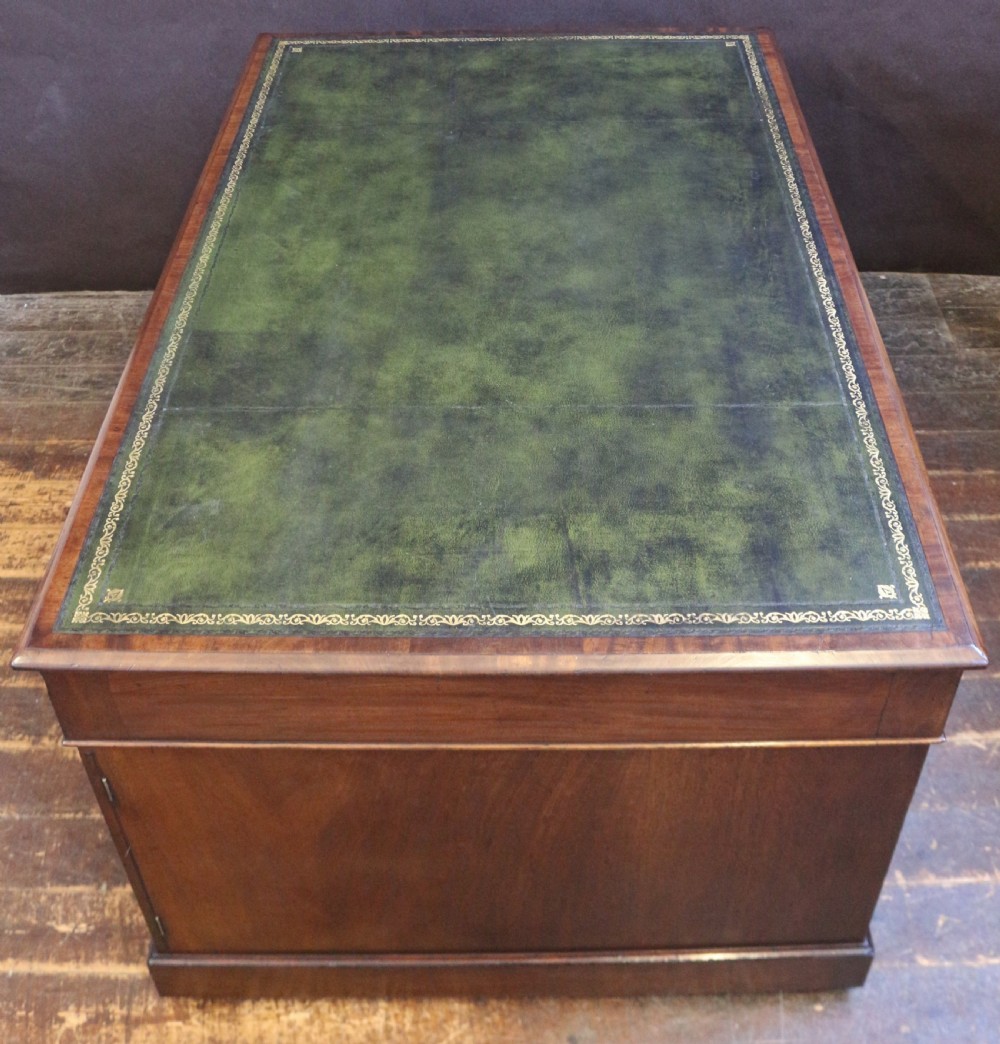 Early Victorian Mahogany 3 Part Partners Desk View VII