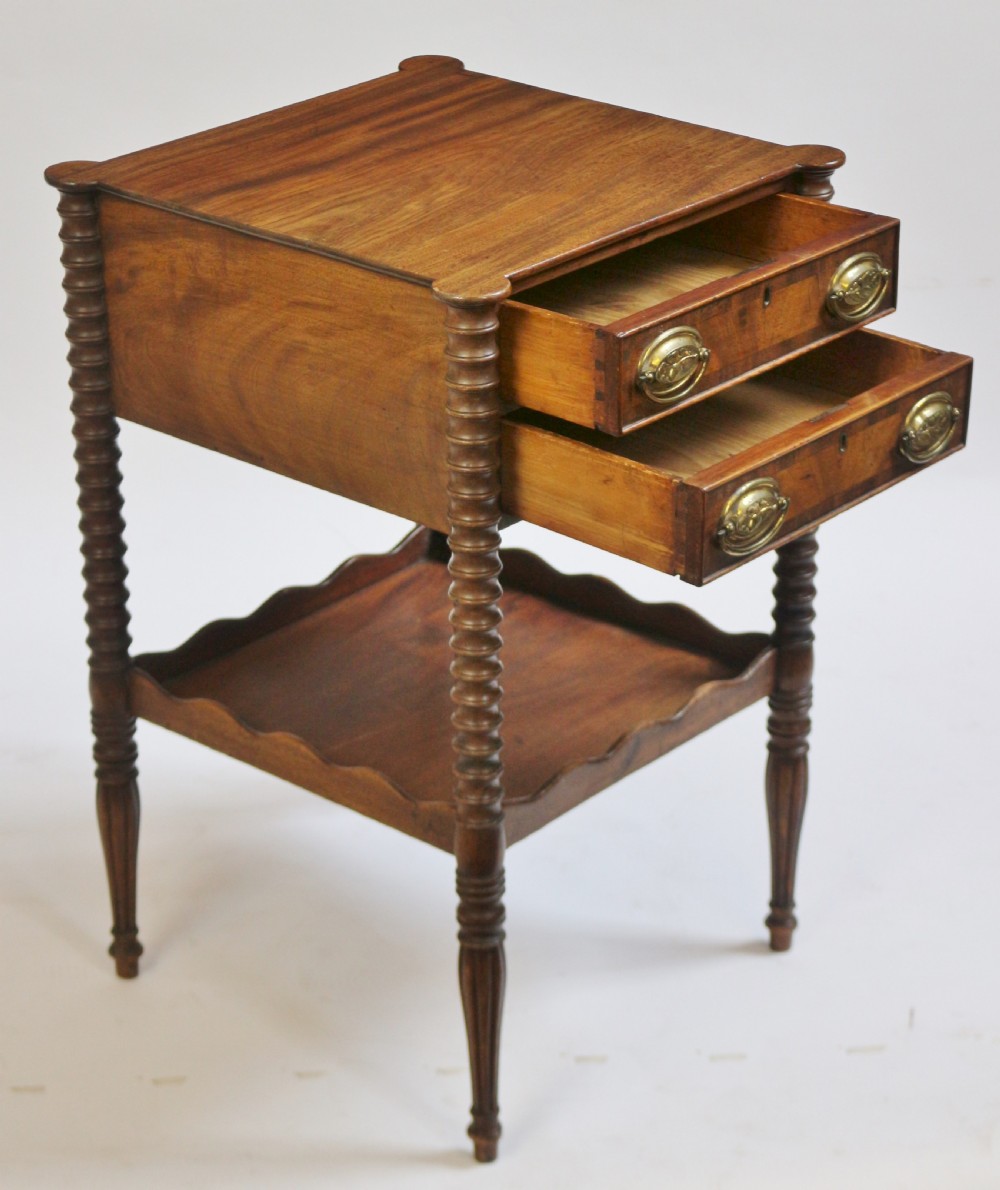 George 1V Mahogany 2 Drawer 2 Tier Lamp Table View II