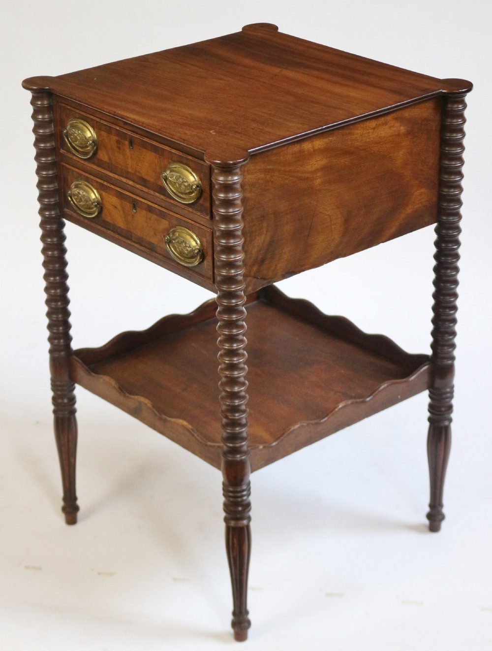 George 1V Mahogany 2 Drawer 2 Tier Lamp Table View III
