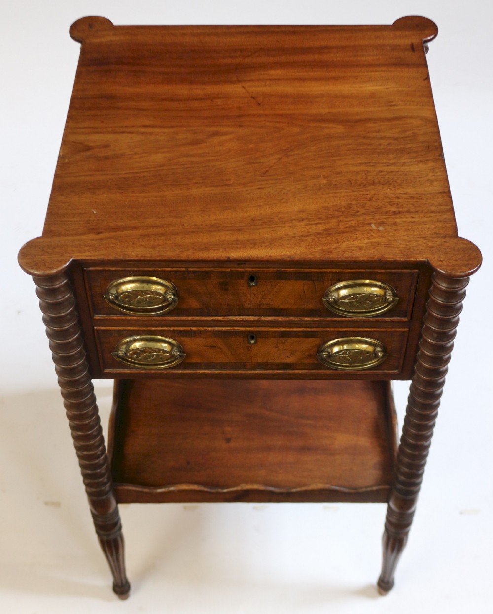 George 1V Mahogany 2 Drawer 2 Tier Lamp Table View V