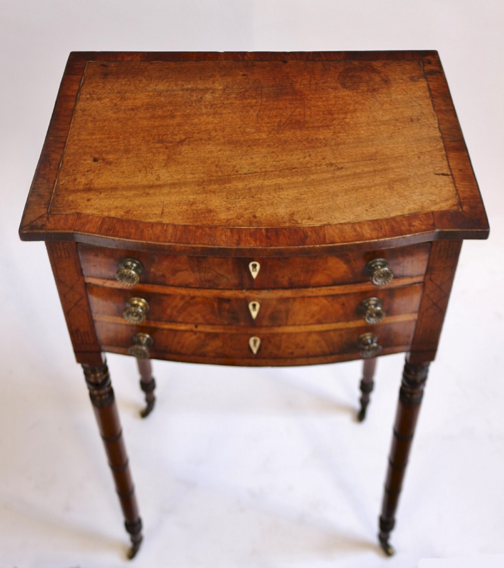 George 1V Mahogany 2 Drawer Bowfront Table View III