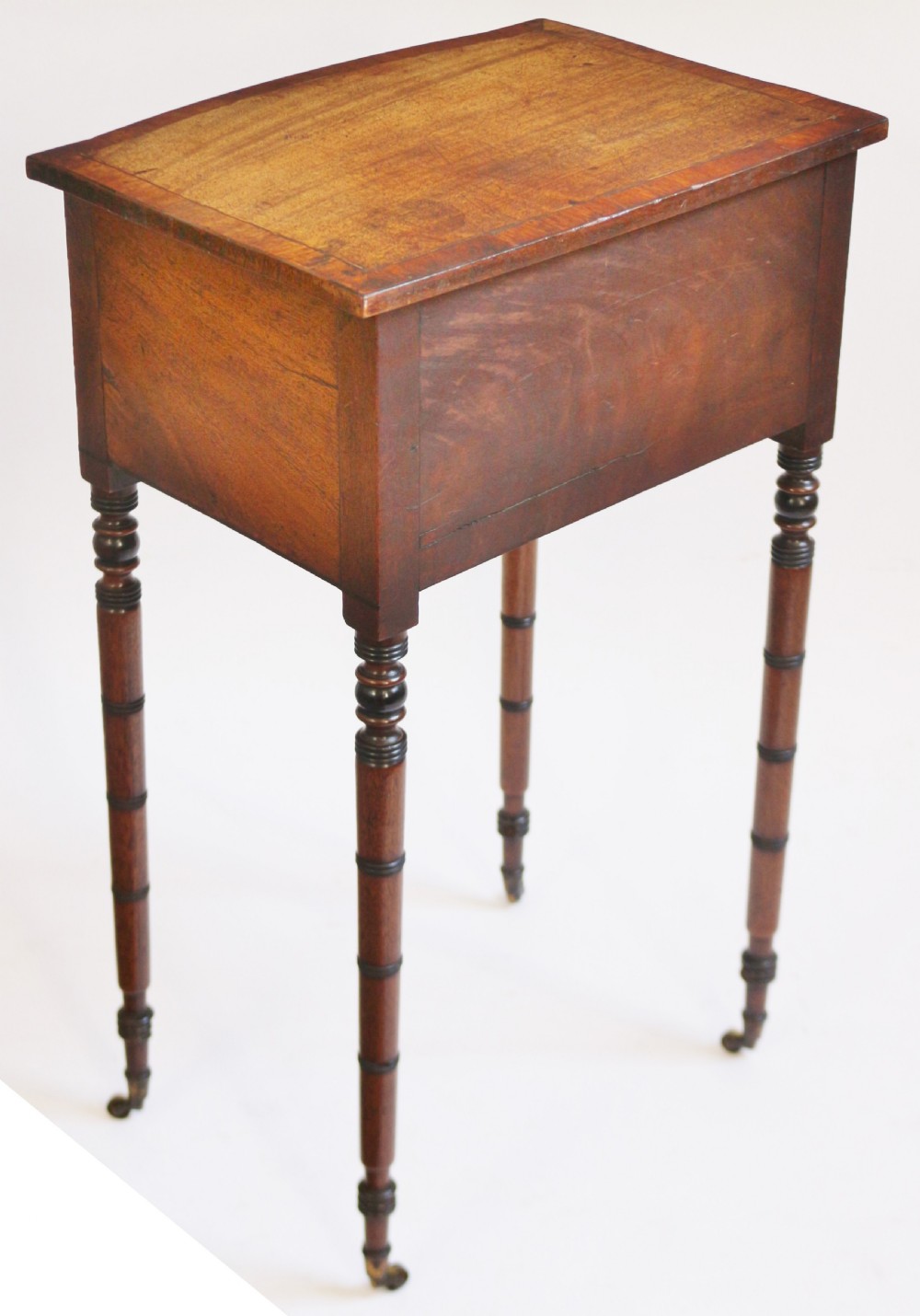 George 1V Mahogany 2 Drawer Bowfront Table View VI