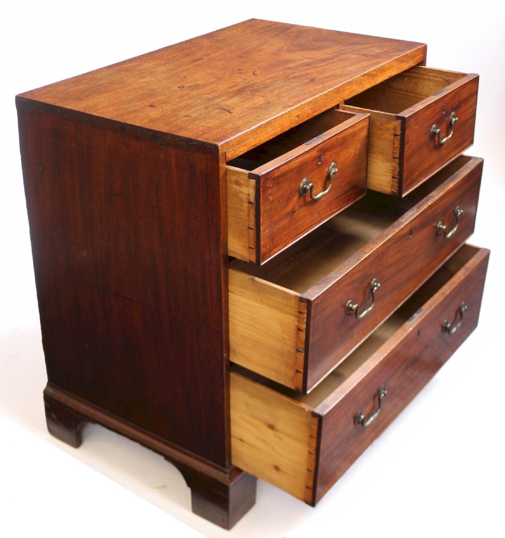 George 111 Mahogany Small Chest of 2 Short & 2 Long Drawers View II