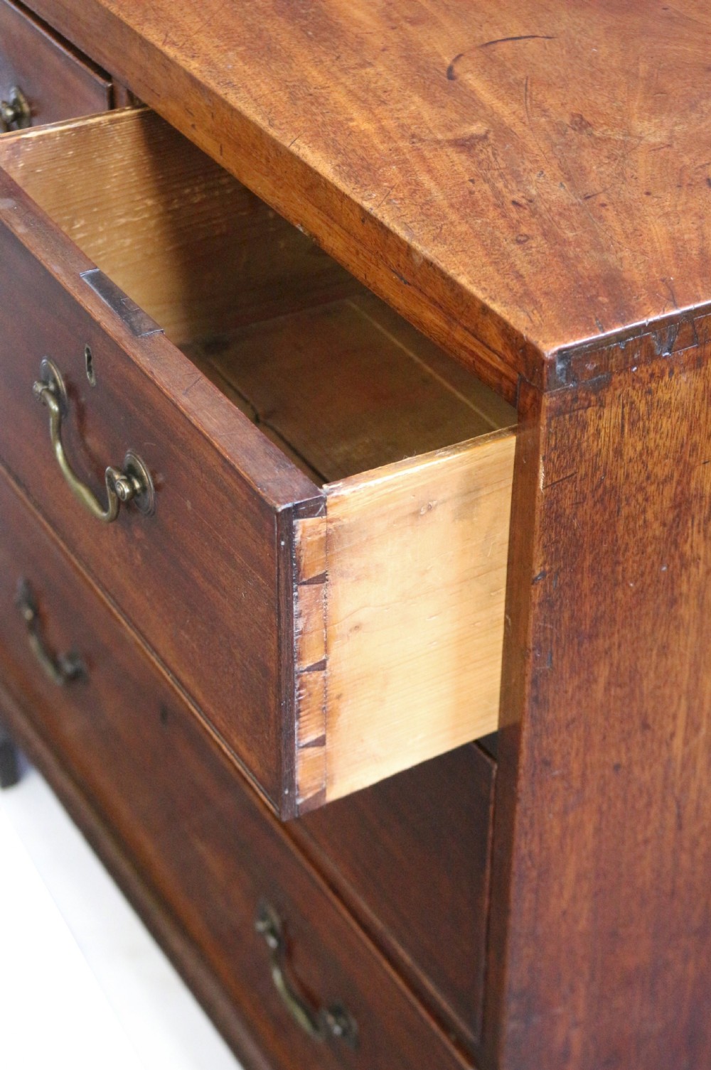 George 111 Mahogany Small Chest of 2 Short & 2 Long Drawers View V
