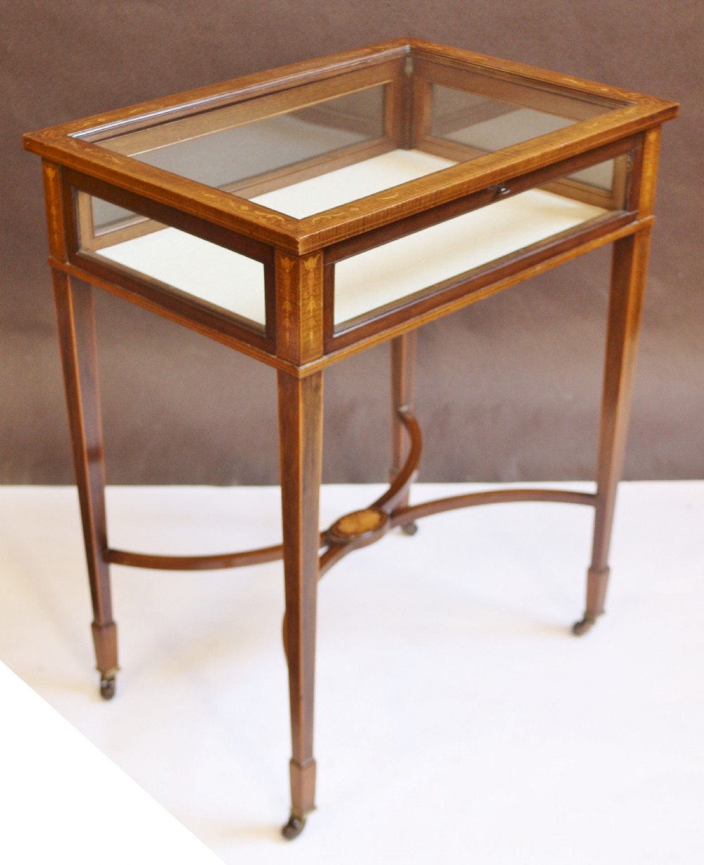 Edwardian Inlaid Mahogany Oblong Bijouterie Table. View III