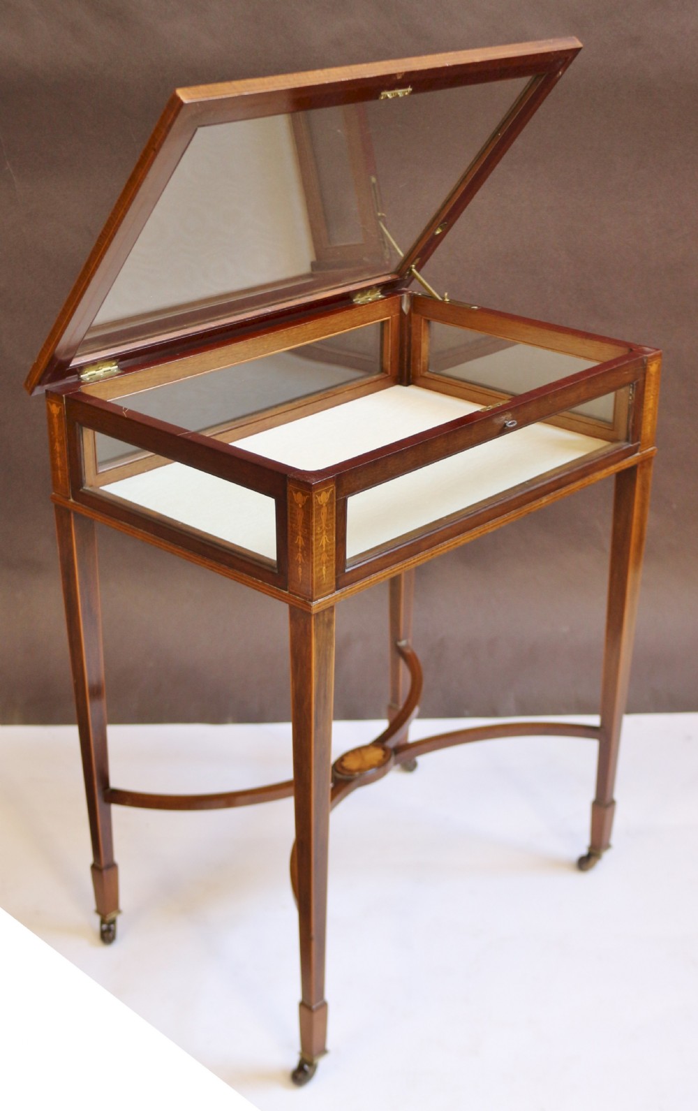 Edwardian Inlaid Mahogany Oblong Bijouterie Table. View IV