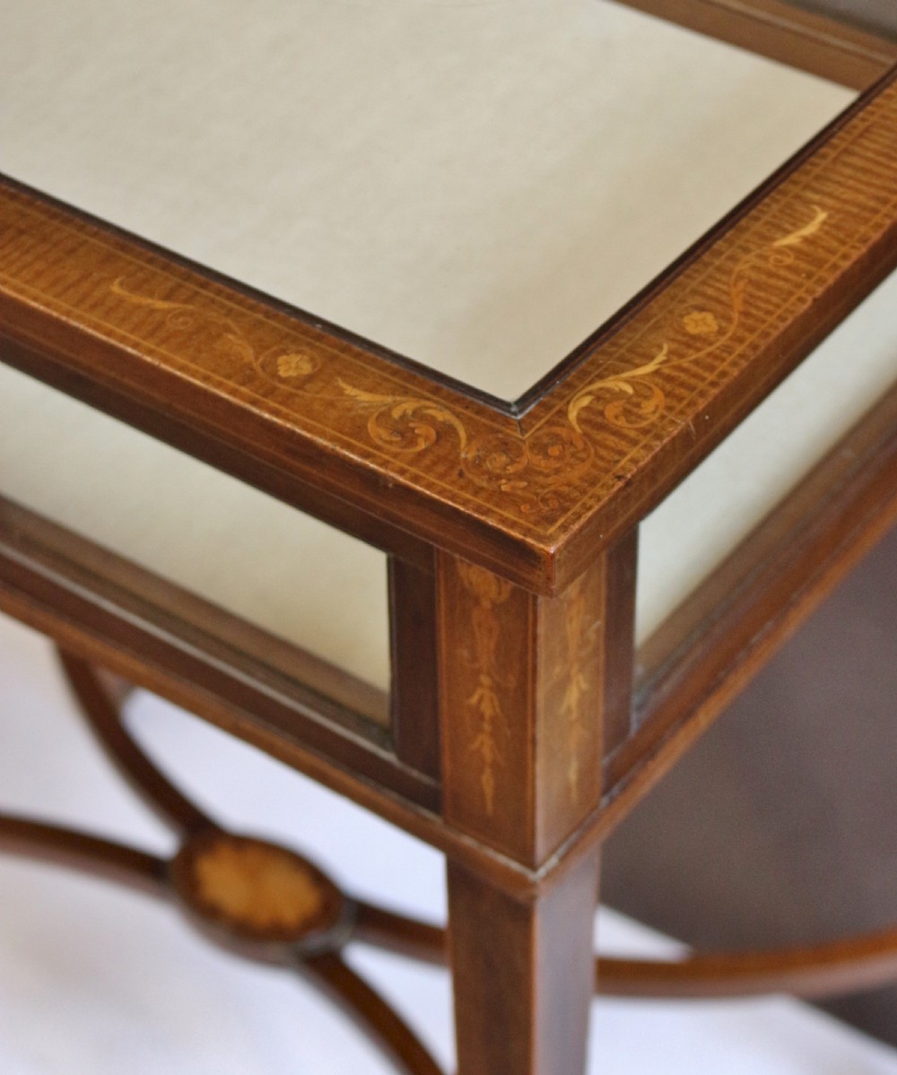 Edwardian Inlaid Mahogany Oblong Bijouterie Table. View VIII