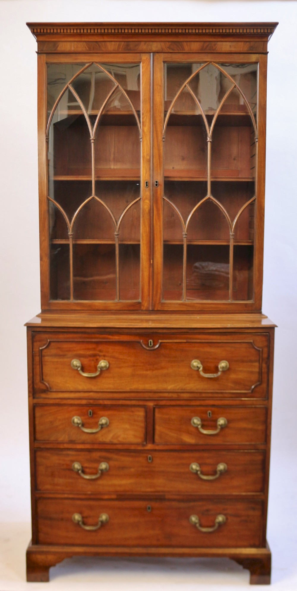 George 111 Mahogany Secretaire Chest Base Bookcase