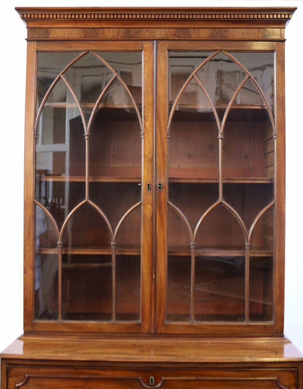 George 111 Mahogany Secretaire Chest Base Bookcase View XI