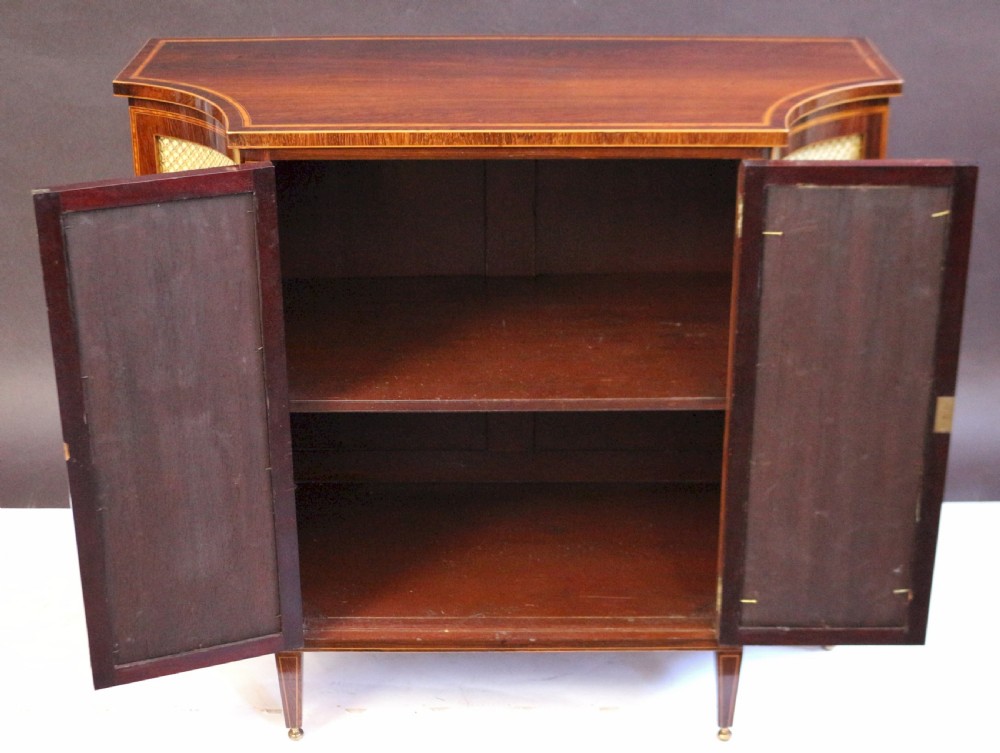 19C Partridgewood & Satinwood Inlaid Shaped 2 Door Side Cabinet View II