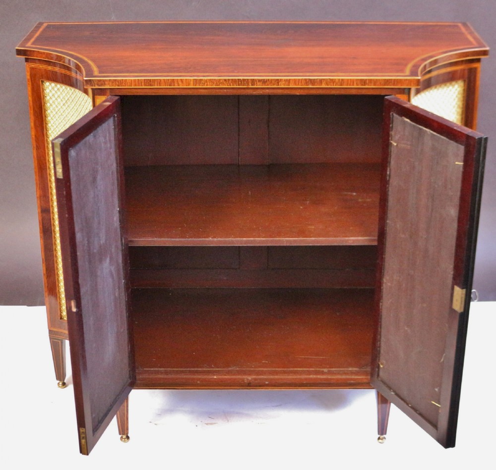 19C Partridgewood & Satinwood Inlaid Shaped 2 Door Side Cabinet View III
