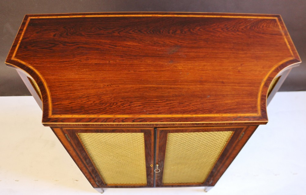 19C Partridgewood & Satinwood Inlaid Shaped 2 Door Side Cabinet View IV
