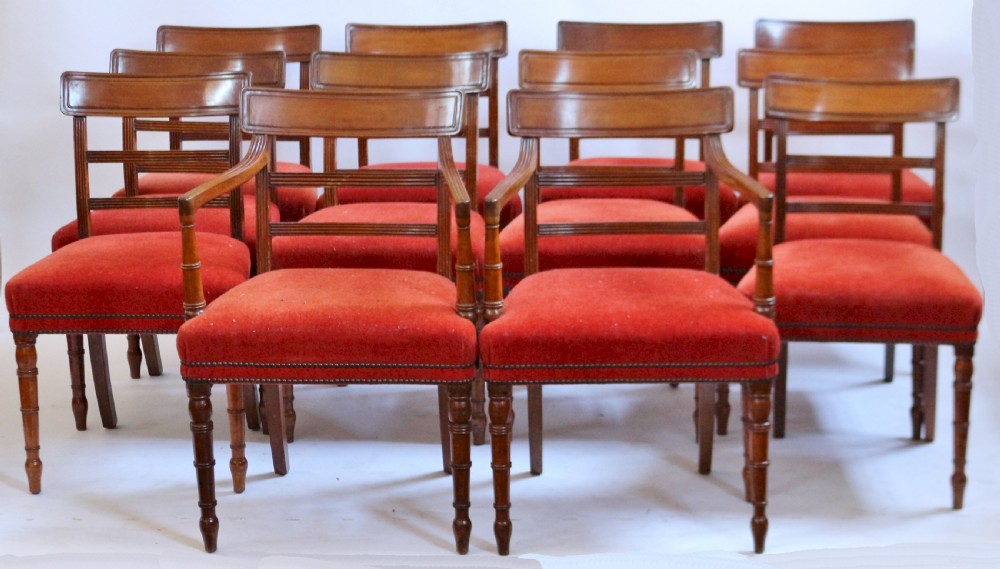 George 111 Mahogany Set of 10 & 2 Dining Chairs