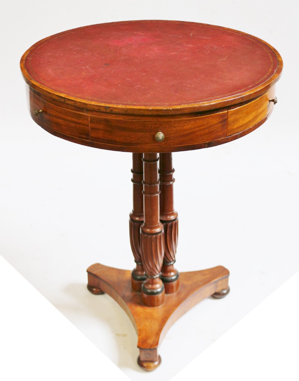 Regency Mahogany Small 2 Drawer Drum Table