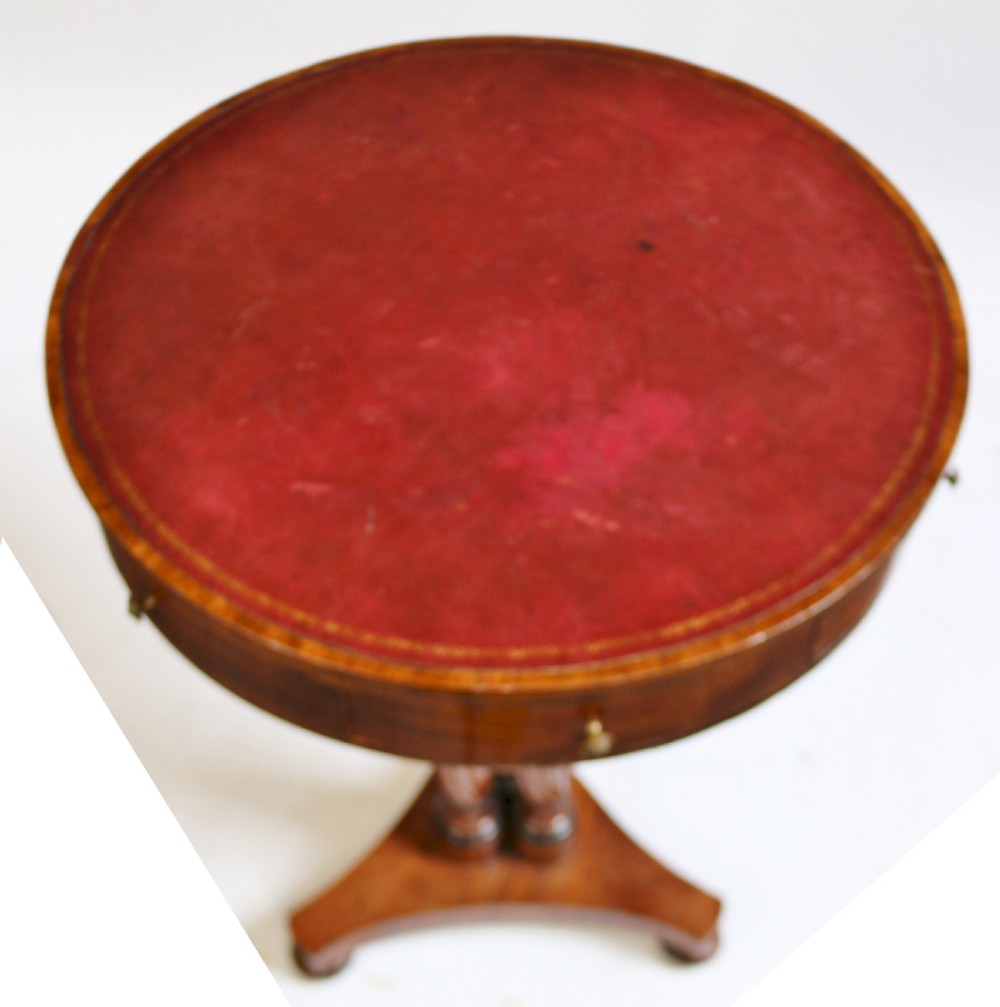 Regency Mahogany Small 2 Drawer Drum Table View IV