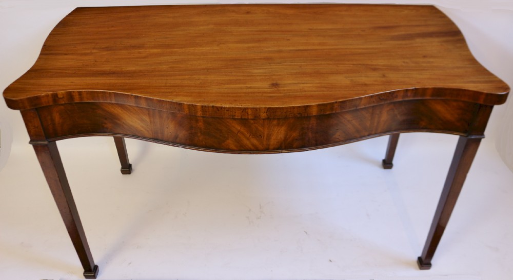 George 111 Mahogany Serpentine Serving Table with End Drawers View II
