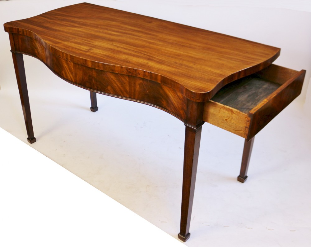 George 111 Mahogany Serpentine Serving Table with End Drawers View IX