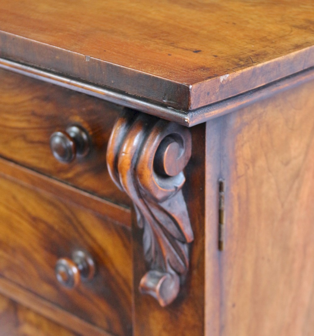 Victorian Figured Walnut 6 Drawer Wellington Chest View VI