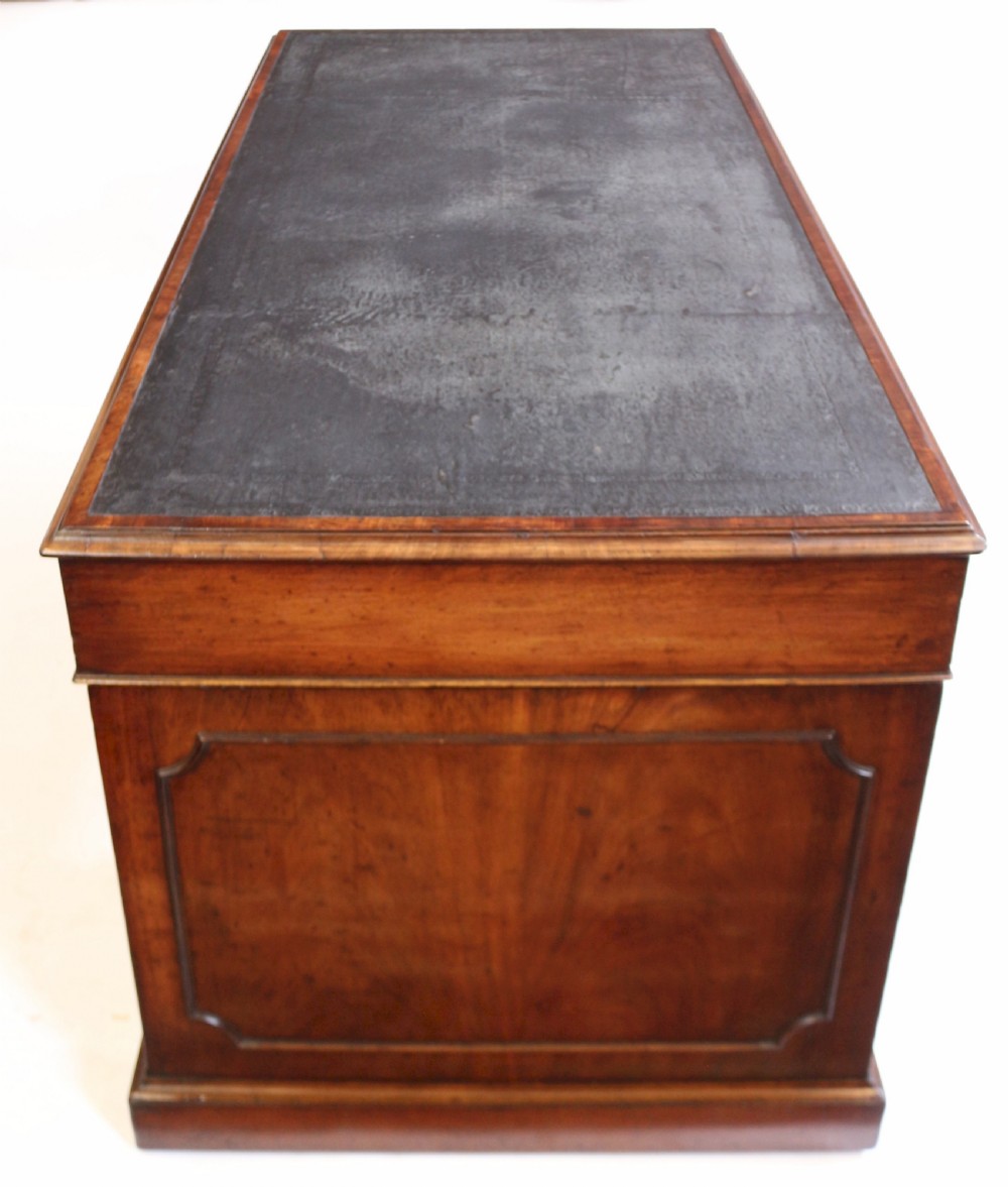 George 111 Mahogany 3 Part 9 Drawer Pedestal Kneehole Desk View VIII