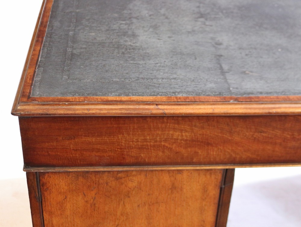 George 111 Mahogany 3 Part 9 Drawer Pedestal Kneehole Desk View XII