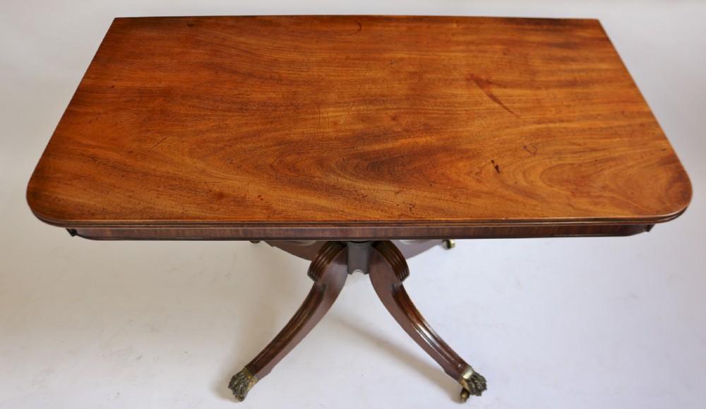 A Fine Regency Mahogany 2 Pillar Dining Table with Extra Leaf View VIII