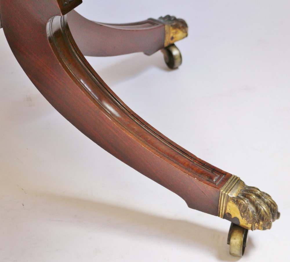 A Fine Regency Mahogany 2 Pillar Dining Table with Extra Leaf View XVII