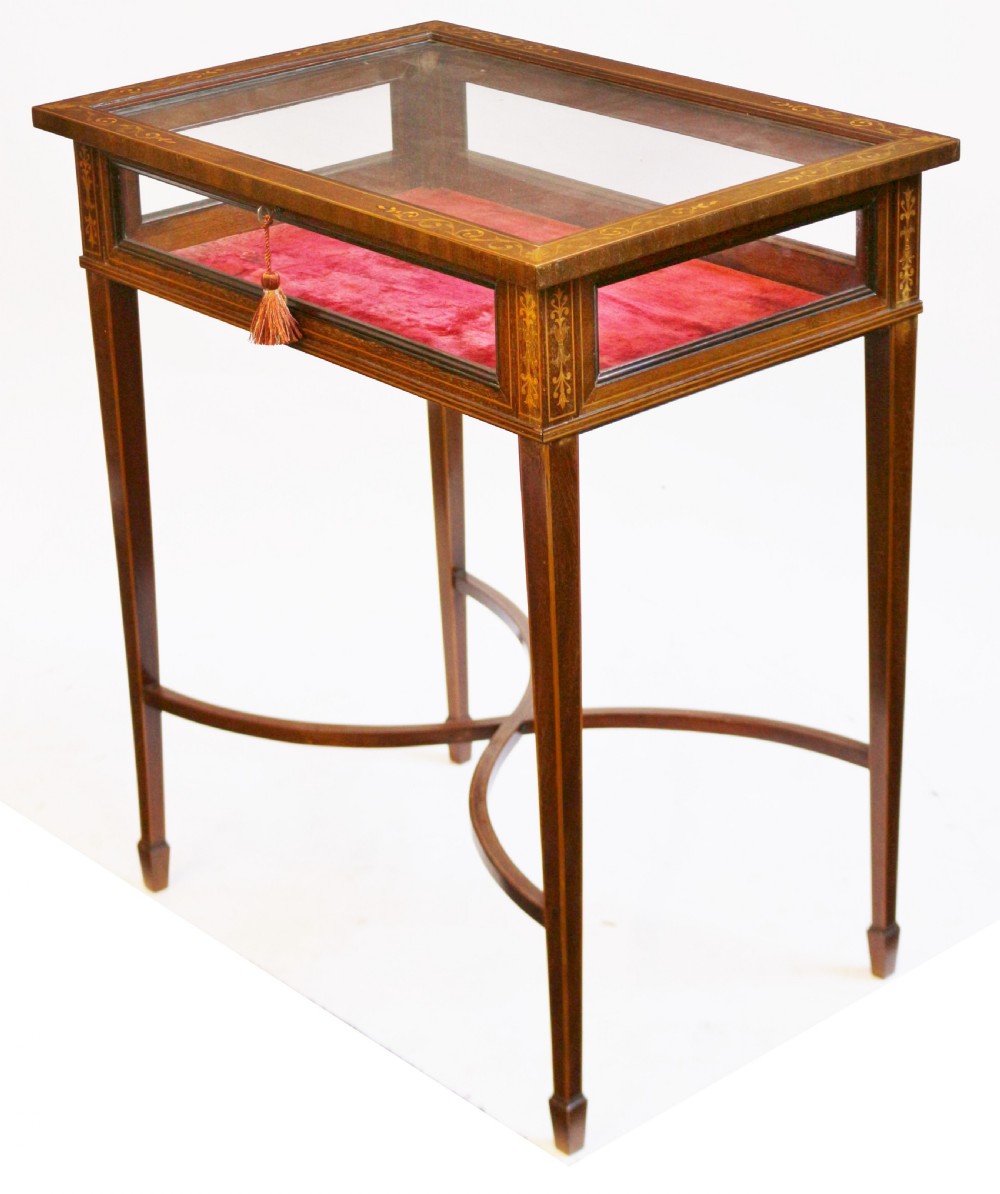 Edwardian Mahogany Inlaid Bijouterie Table View IV