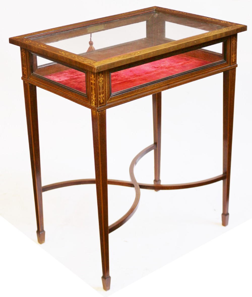 Edwardian Mahogany Inlaid Bijouterie Table View V