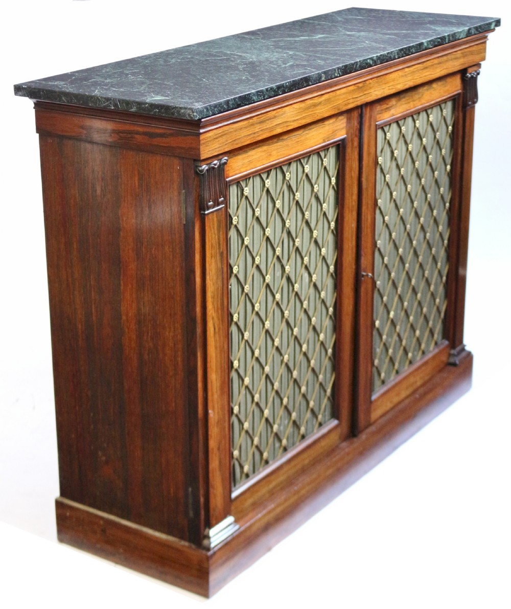 George 1V Rosewood Marble Top 2 Door Side Cabinet stamped James Winter View III