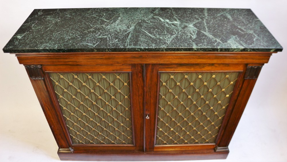 George 1V Rosewood Marble Top 2 Door Side Cabinet stamped James Winter View V