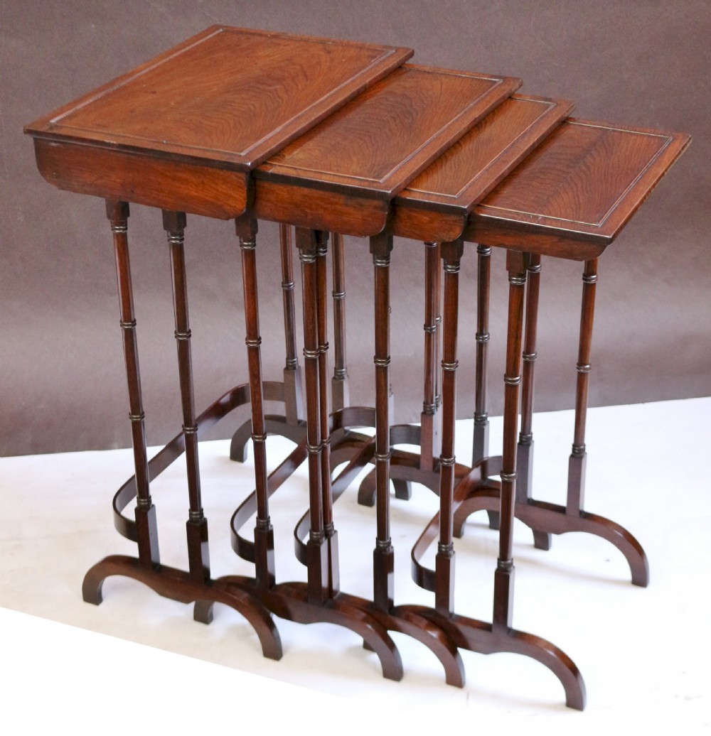 Fine Regency Rosewood Nest of 4 Tables View IV