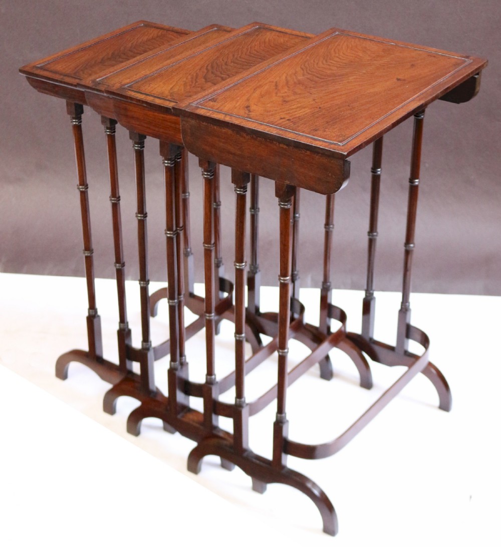 Fine Regency Rosewood Nest of 4 Tables View V