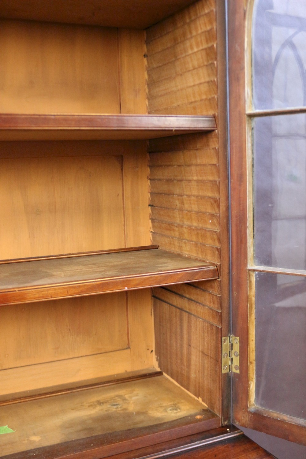 Fine Regency Mahogany Ebony Inlaid Small Secretaire Bookcase View XIV