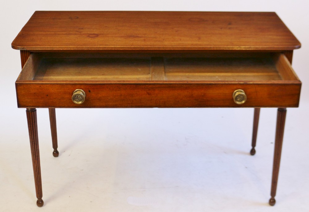 Regency Mahogany 1 Drawer Side Table on Reeded Legs View II