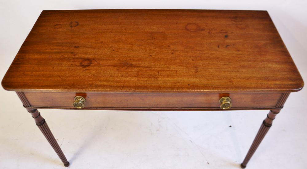 Regency Mahogany 1 Drawer Side Table on Reeded Legs View V