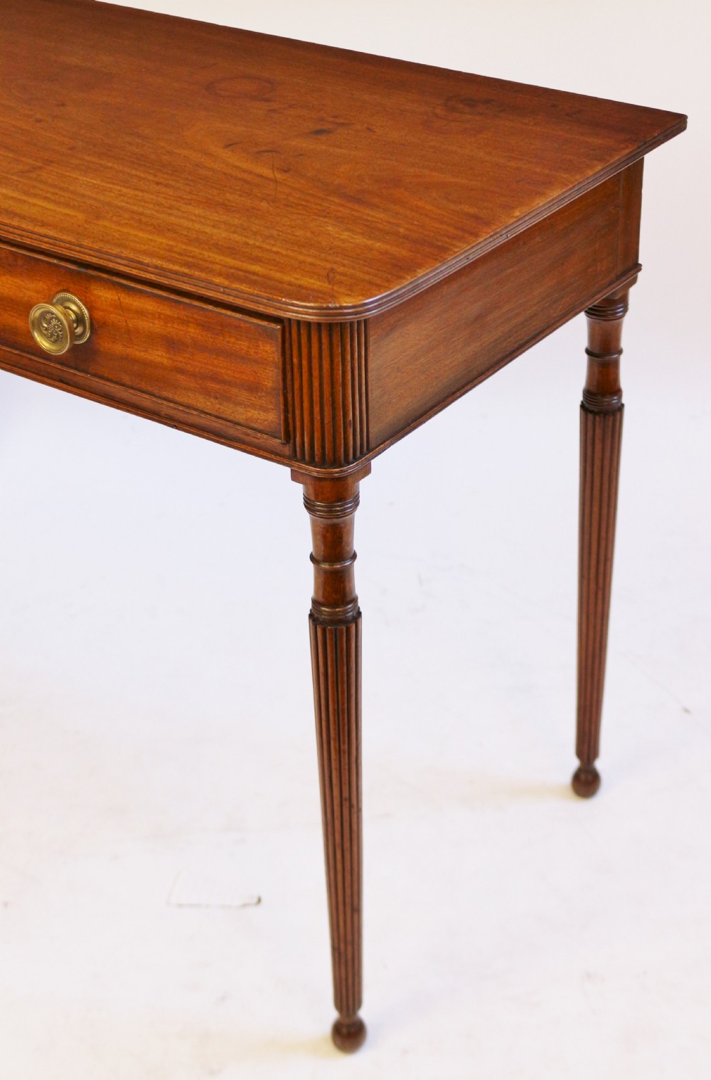 Regency Mahogany 1 Drawer Side Table on Reeded Legs View VII