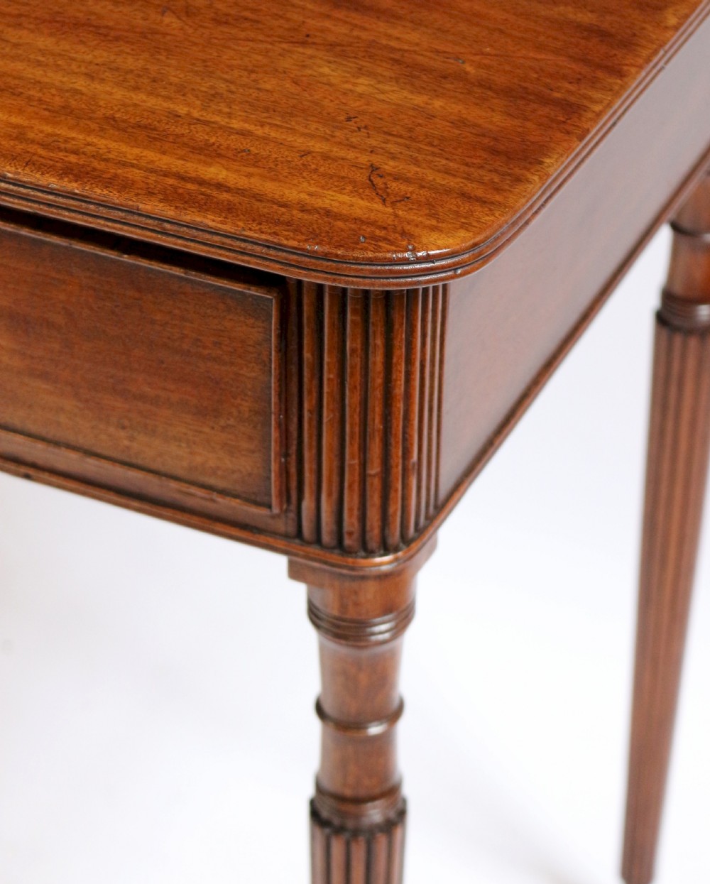 Regency Mahogany 1 Drawer Side Table on Reeded Legs View VIII