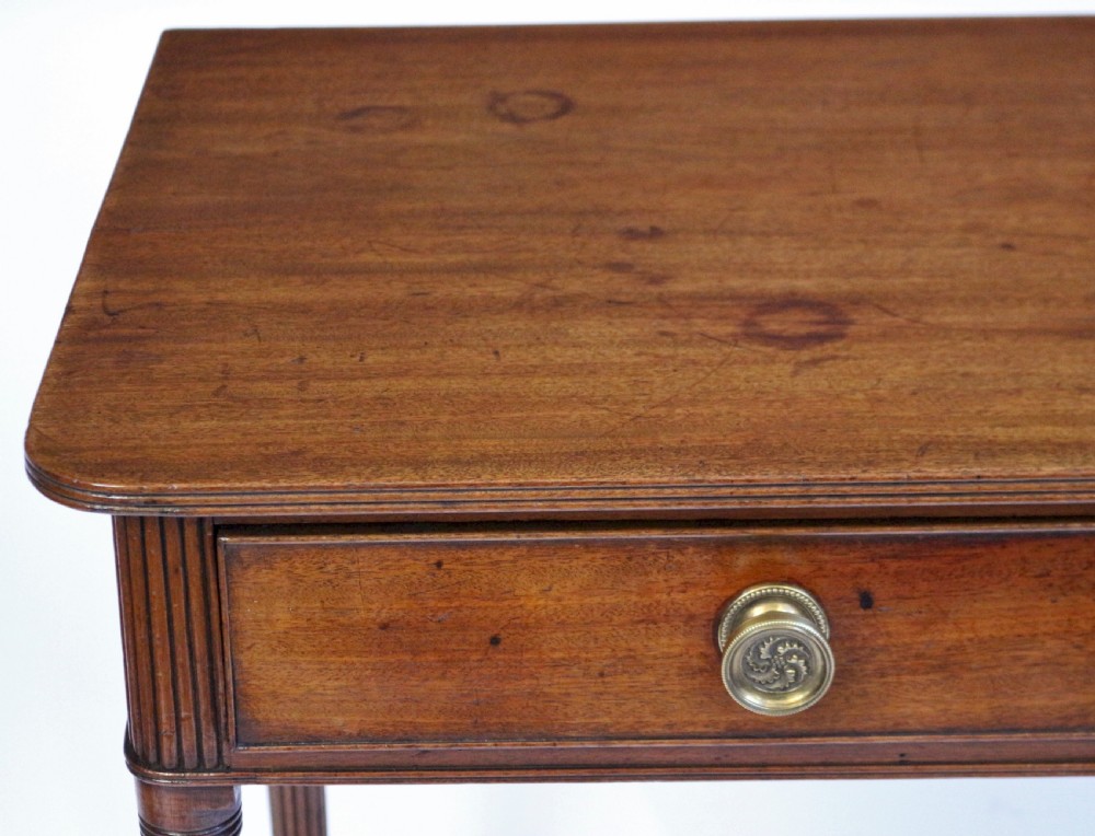 Regency Mahogany 1 Drawer Side Table on Reeded Legs View IX