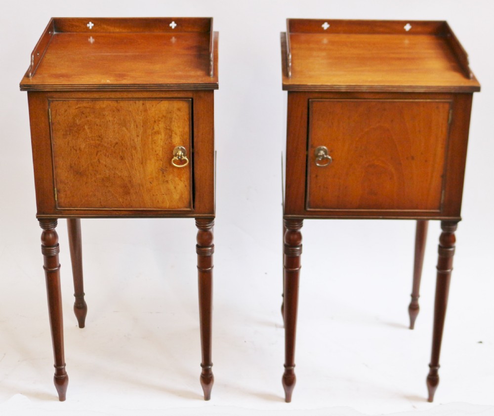 19C Mahogany Pair of Bedside Pot Cupboards