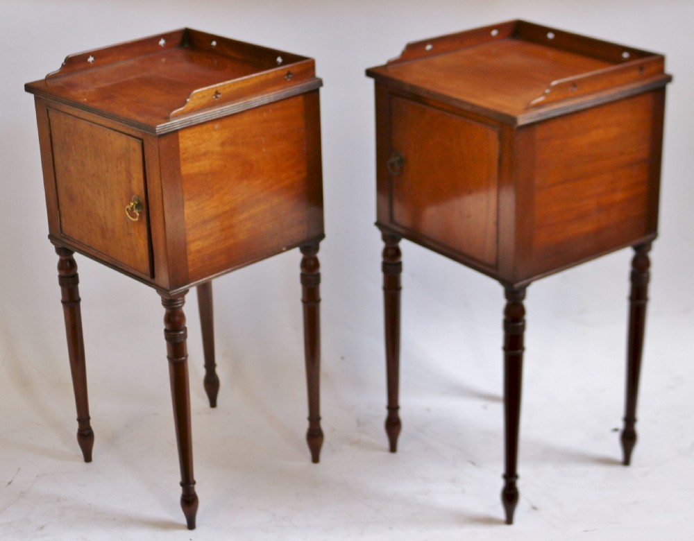 19C Mahogany Pair of Bedside Pot Cupboards View V