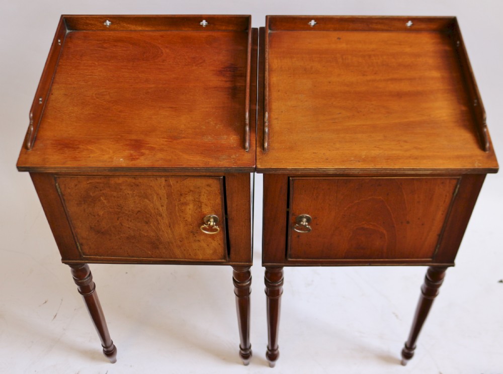 19C Mahogany Pair of Bedside Pot Cupboards View VII