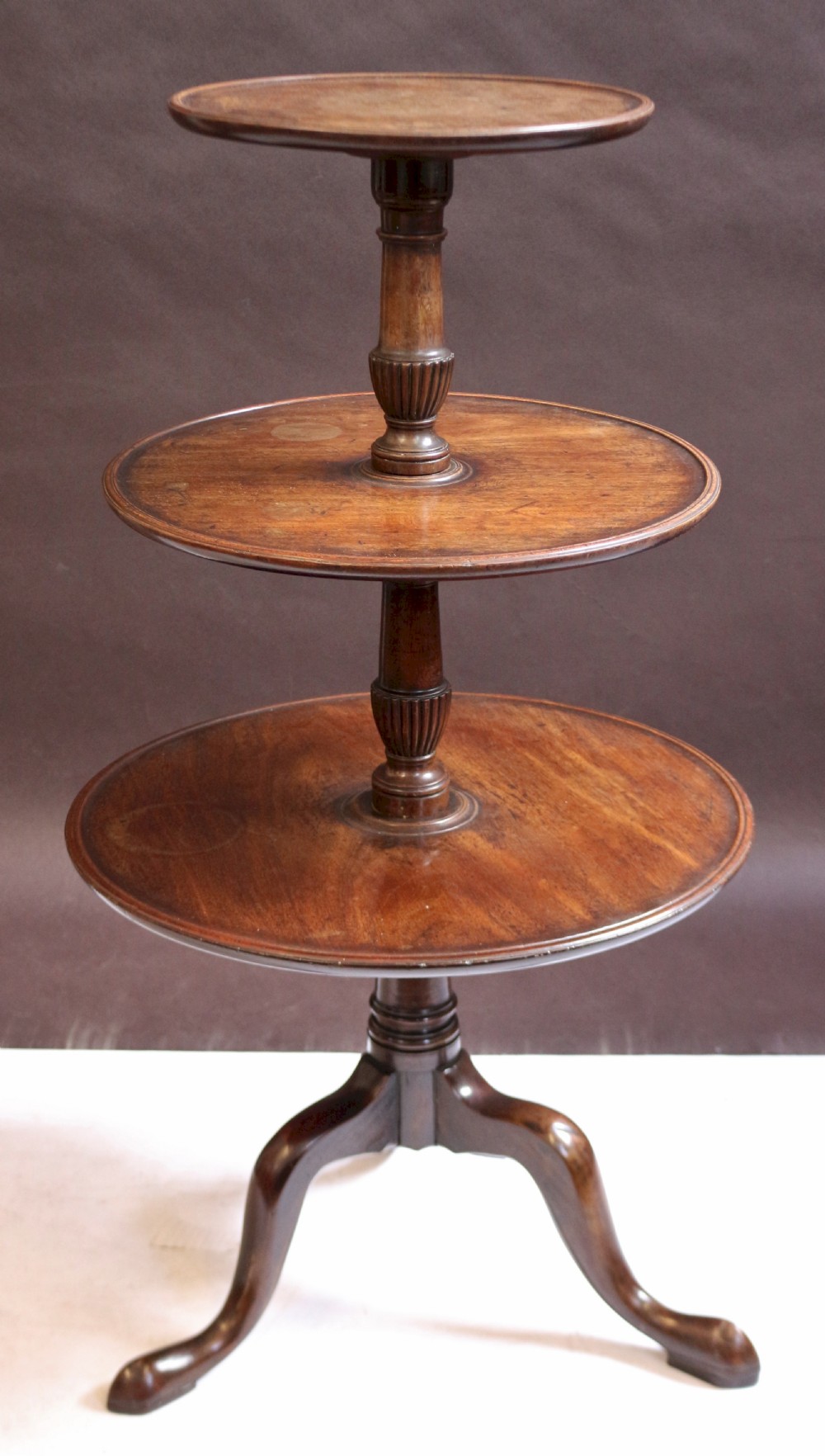 George 111 Mahogany 3 Tier Tripod Pedestal Dumb Waiter View II