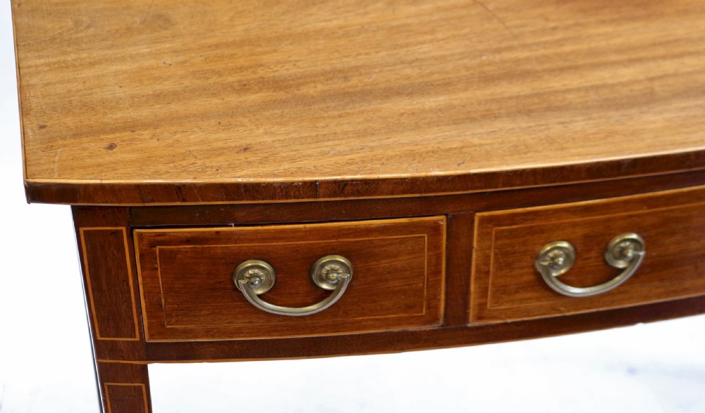 George 111 Mahogany Inlaid 3 Drawer Bowfront Side Table View V