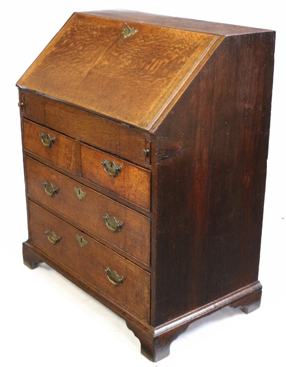 Early 18C Small Oak Bureau with Stepped Interior View VIII