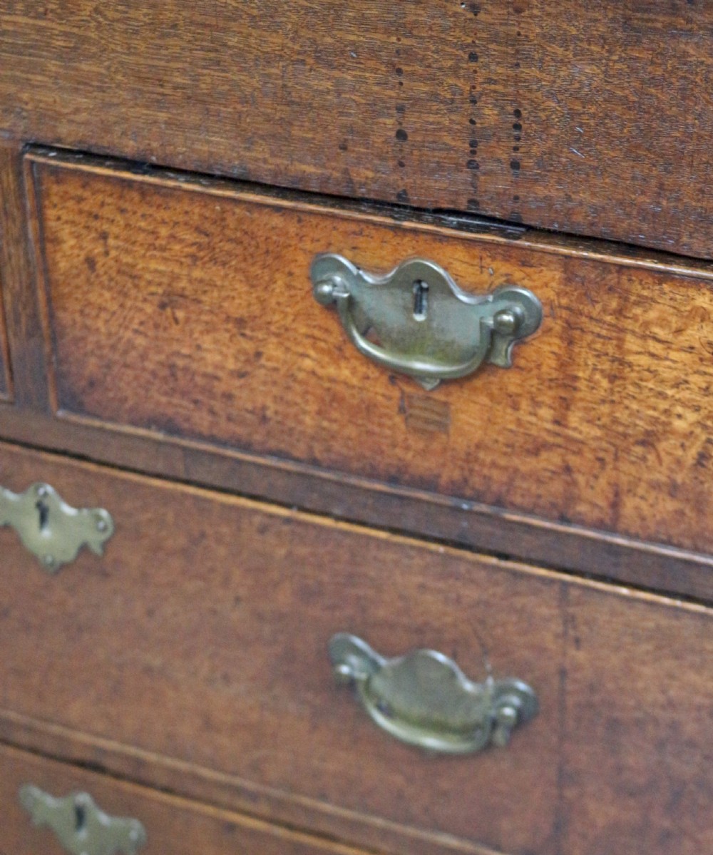 Early 18C Small Oak Bureau with Stepped Interior View X